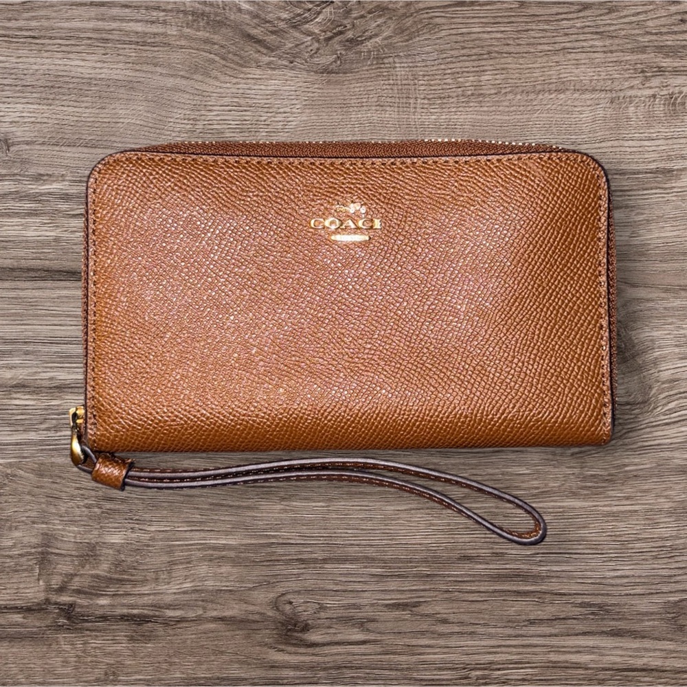 Coach Tan Leather Wristlet